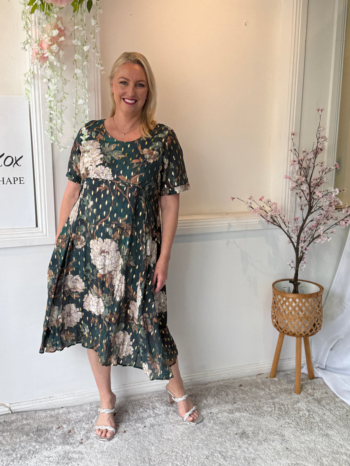 Demi Green Floral Layering Dress