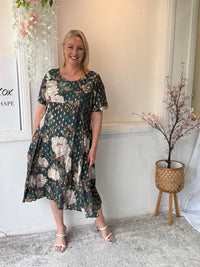Demi Green Floral Layering Dress