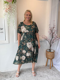 Demi Green Floral Layering Dress