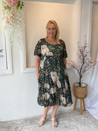 Demi Green Floral Layering Dress