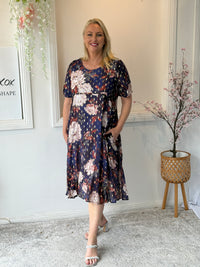 Demi Navy Floral Layering Dress