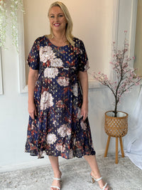 Demi Navy Floral Layering Dress