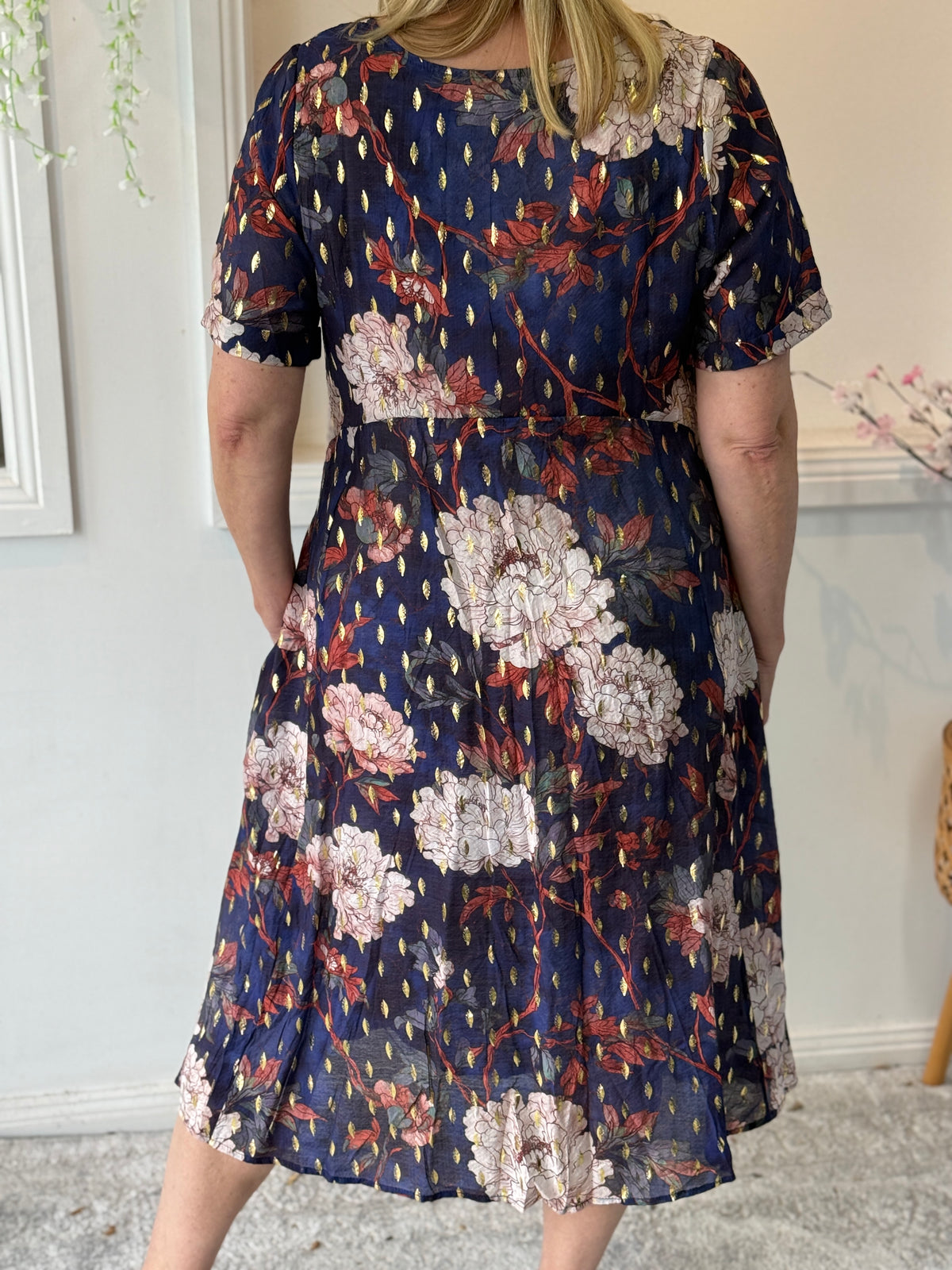 Demi Navy Floral Layering Dress