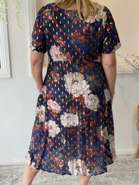 Demi Navy Floral Layering Dress