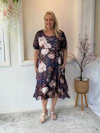 Demi Navy Floral Layering Dress
