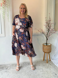 Demi Navy Floral Layering Dress