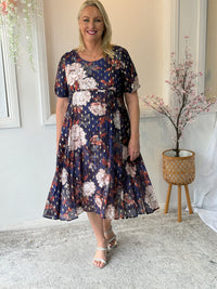 Demi Navy Floral Layering Dress