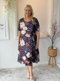 Demi Navy Floral Layering Dress