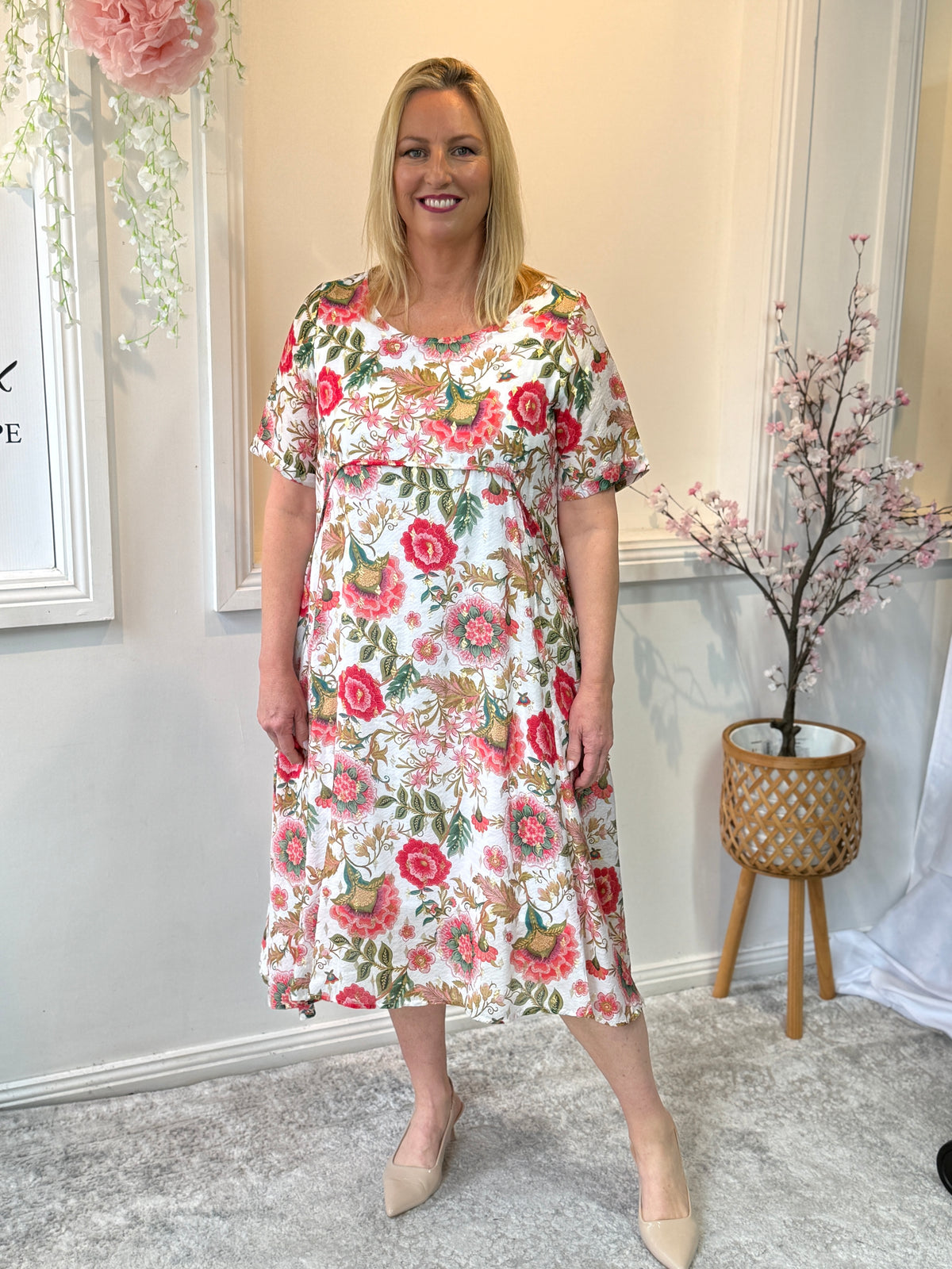 Demi White Garden Layering Dress