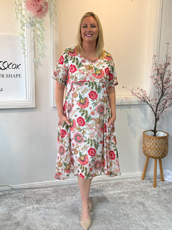 Demi White Garden Layering Dress