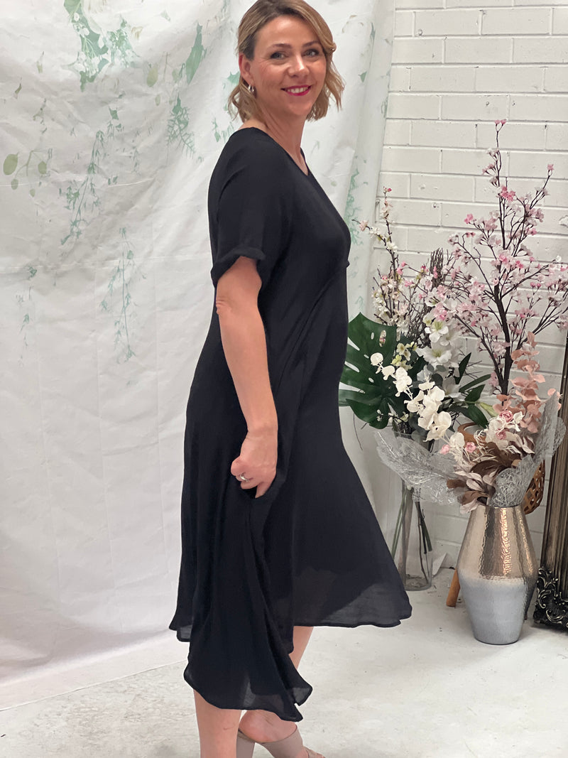 Demi Black Layering Dress