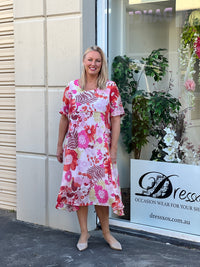 Demi Red Floral Layering Dress
