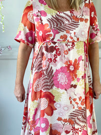 Demi Red Floral Layering Dress