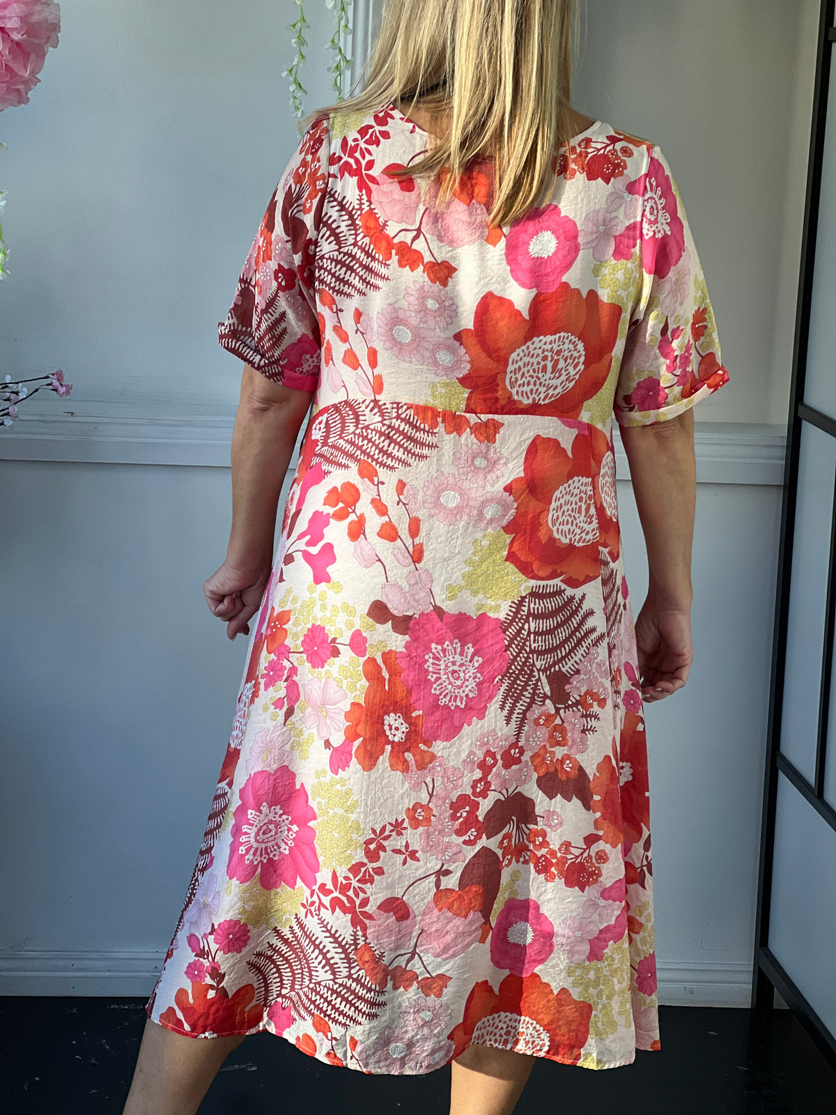 Demi Red Floral Layering Dress