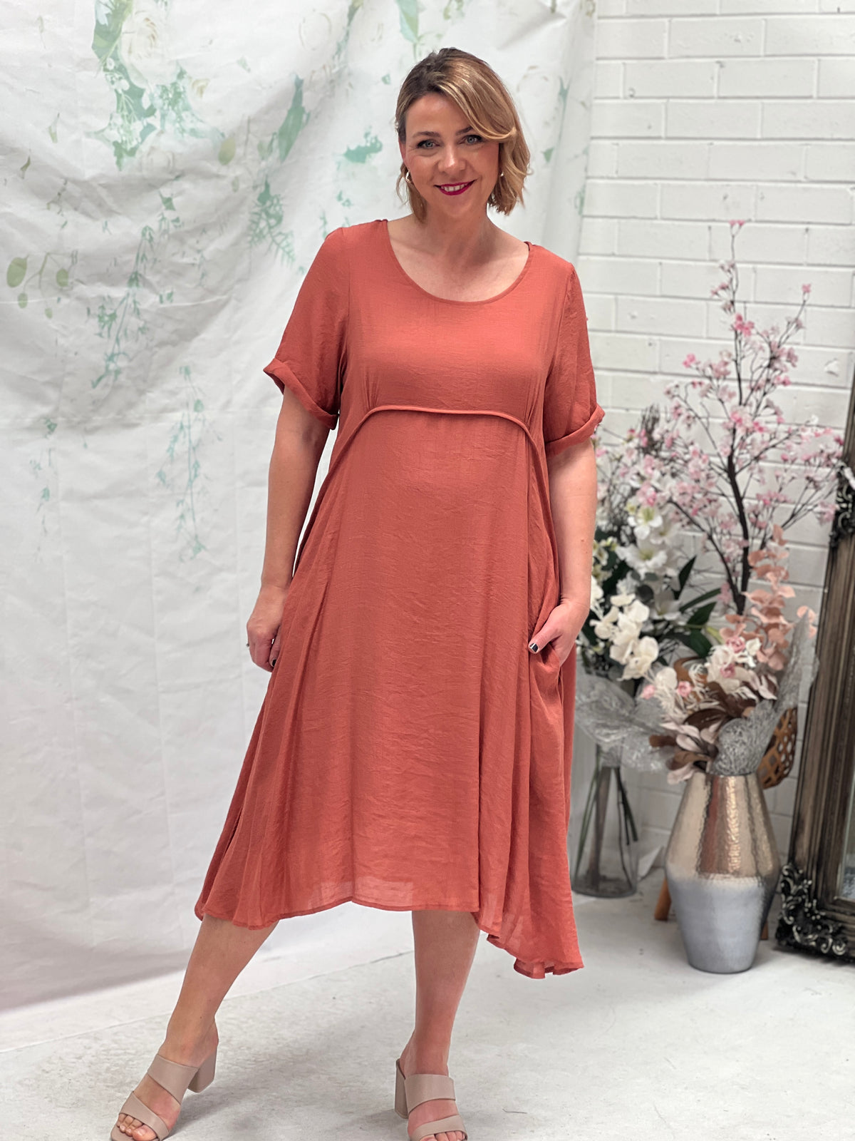 Demi Rust Layering Dress