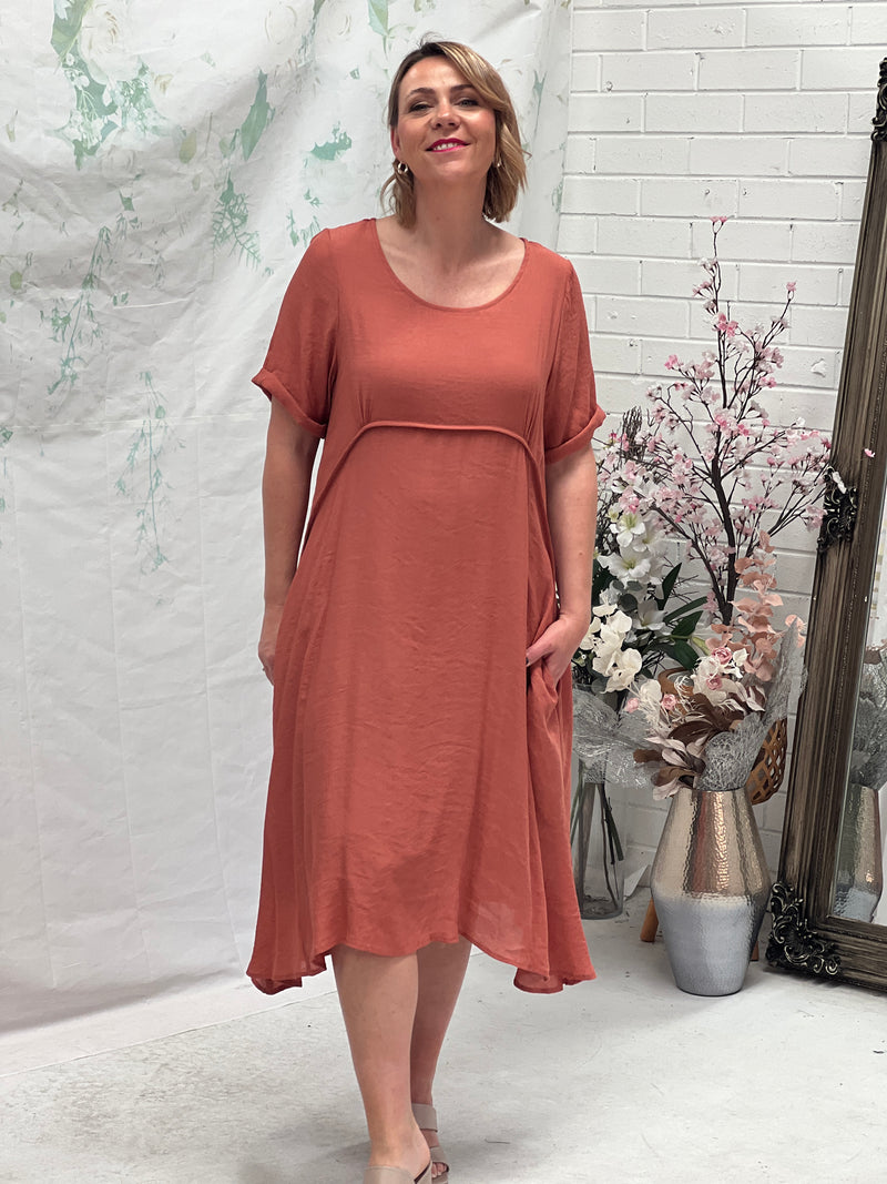 Demi Rust Layering Dress