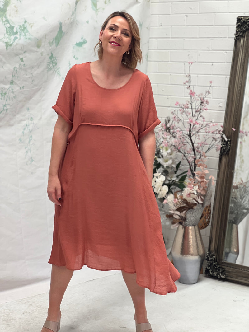 Demi Rust Layering Dress