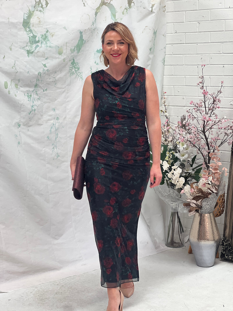 Derry Black Rose Evening Dress