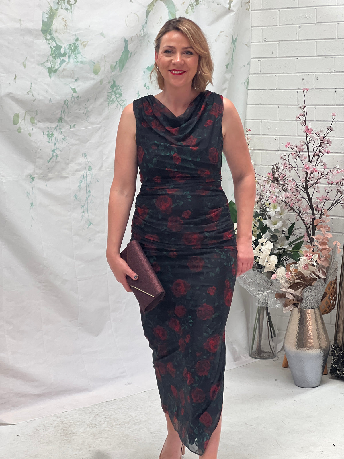 Derry Black Rose Evening Dress