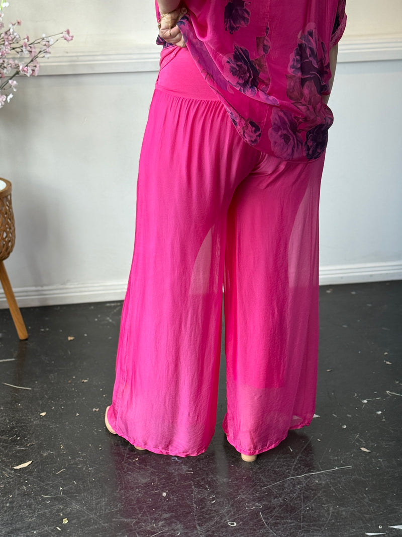 Drayton Fuchsia Silk Pants