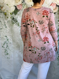 Dyna Pink Floral Knit Tunic