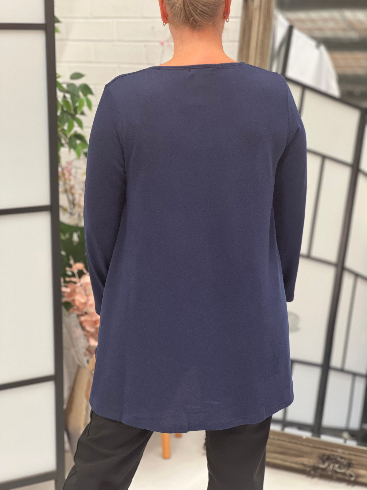 Dyna Navy Soft Knit Tunic