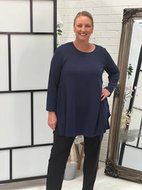 Dyna Navy Soft Knit Tunic
