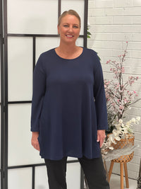 Dyna Navy Soft Knit Tunic