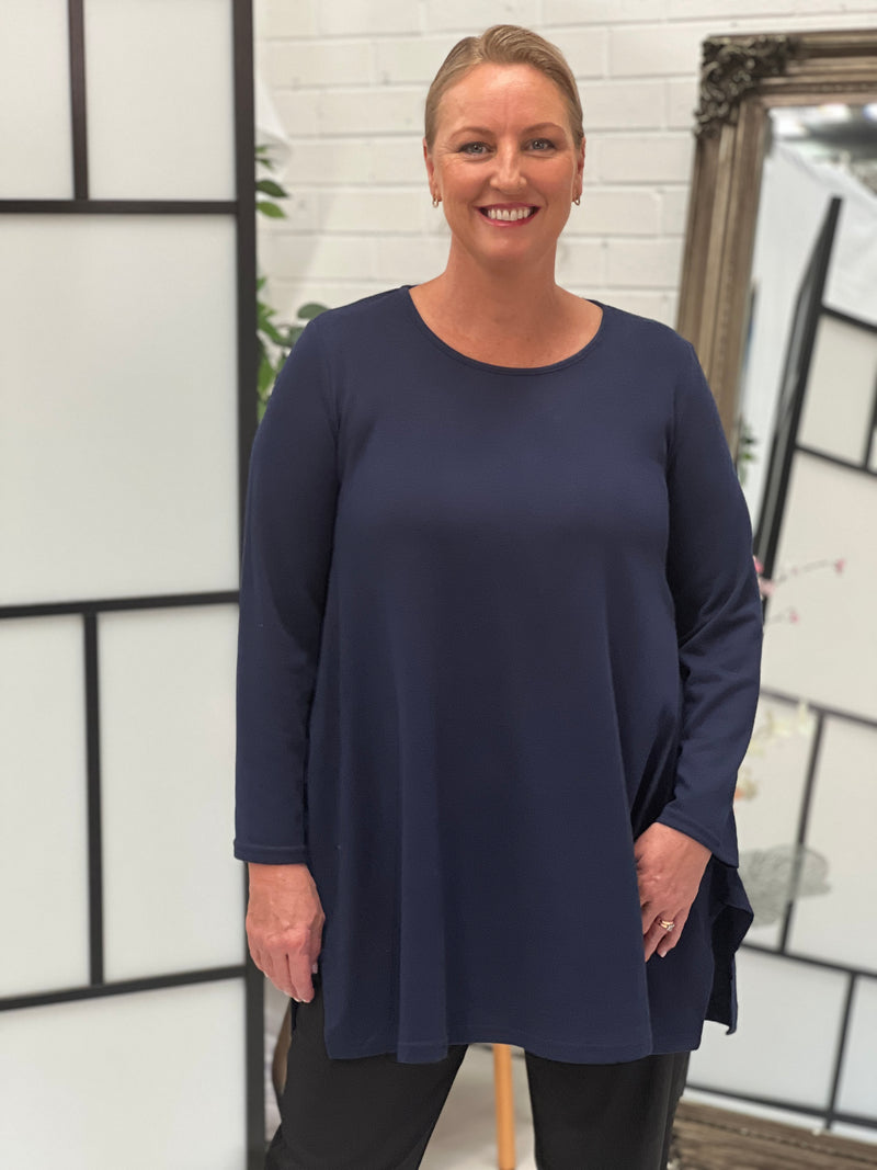 Dyna Navy Soft Knit Tunic