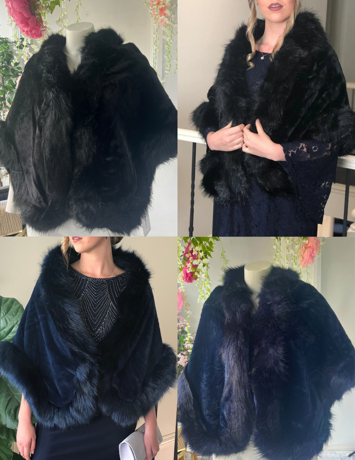 Zabel Faux Fur Shawl Cape