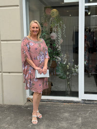 Elias Rose Floral Evening Dress