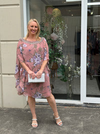 Elias Rose Floral Evening Dress