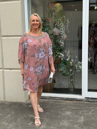 Elias Rose Floral Evening Dress