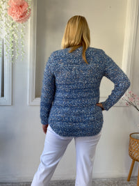 Emma Blue Textured Knit Jumper