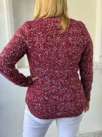 Emma Burgundy Textured Knit Jumper