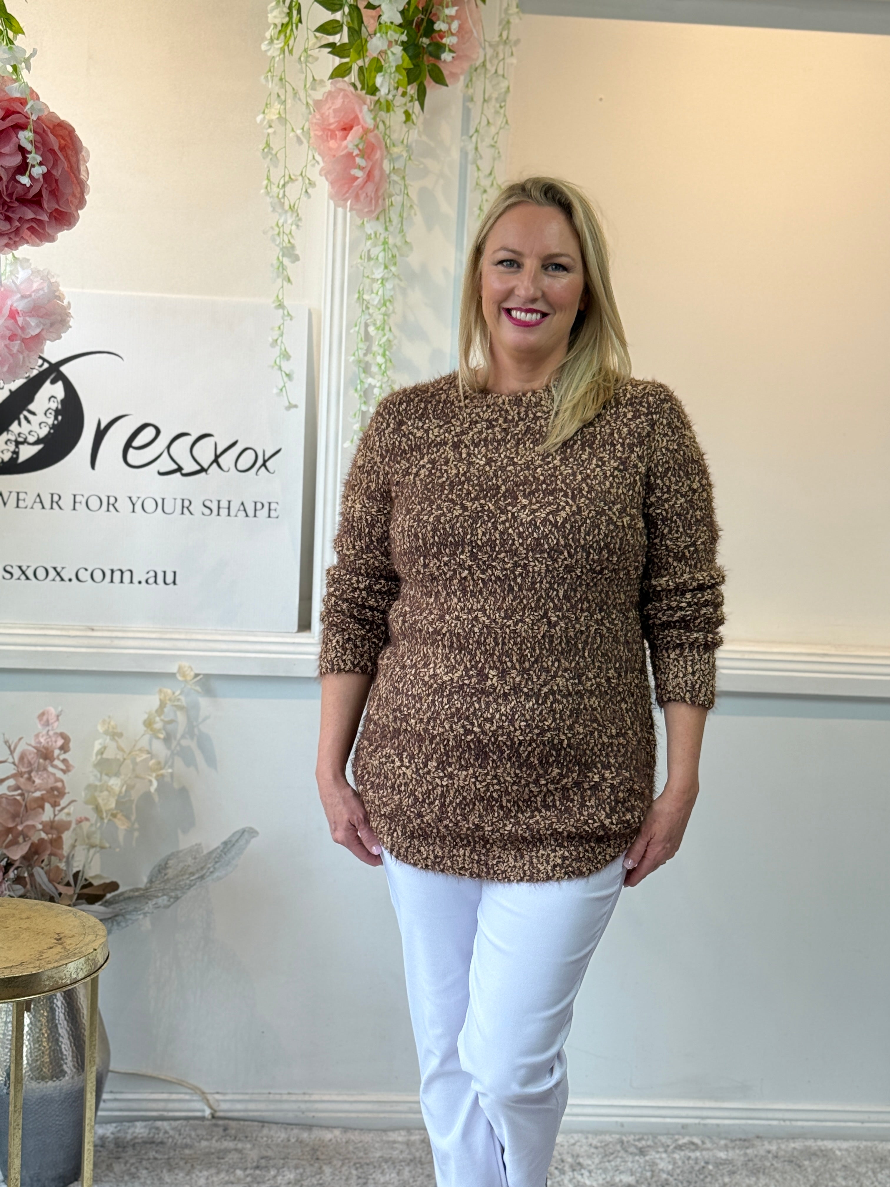 Emma Khaki Soft Knit Jumper | Dressxox