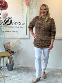 Emma Chocolate Textured Knit Jumper
