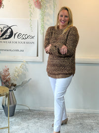 Emma Chocolate Textured Knit Jumper