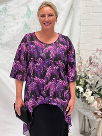 Essen Purple Floral Evening Top