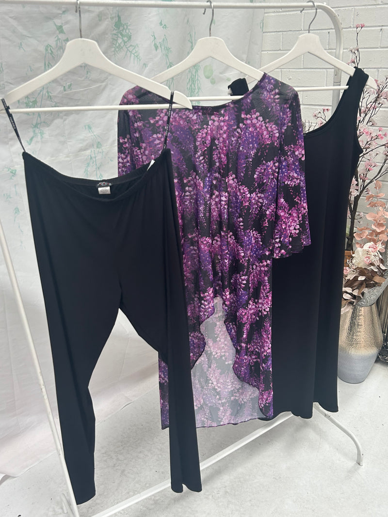 Essen Purple Floral Evening Top