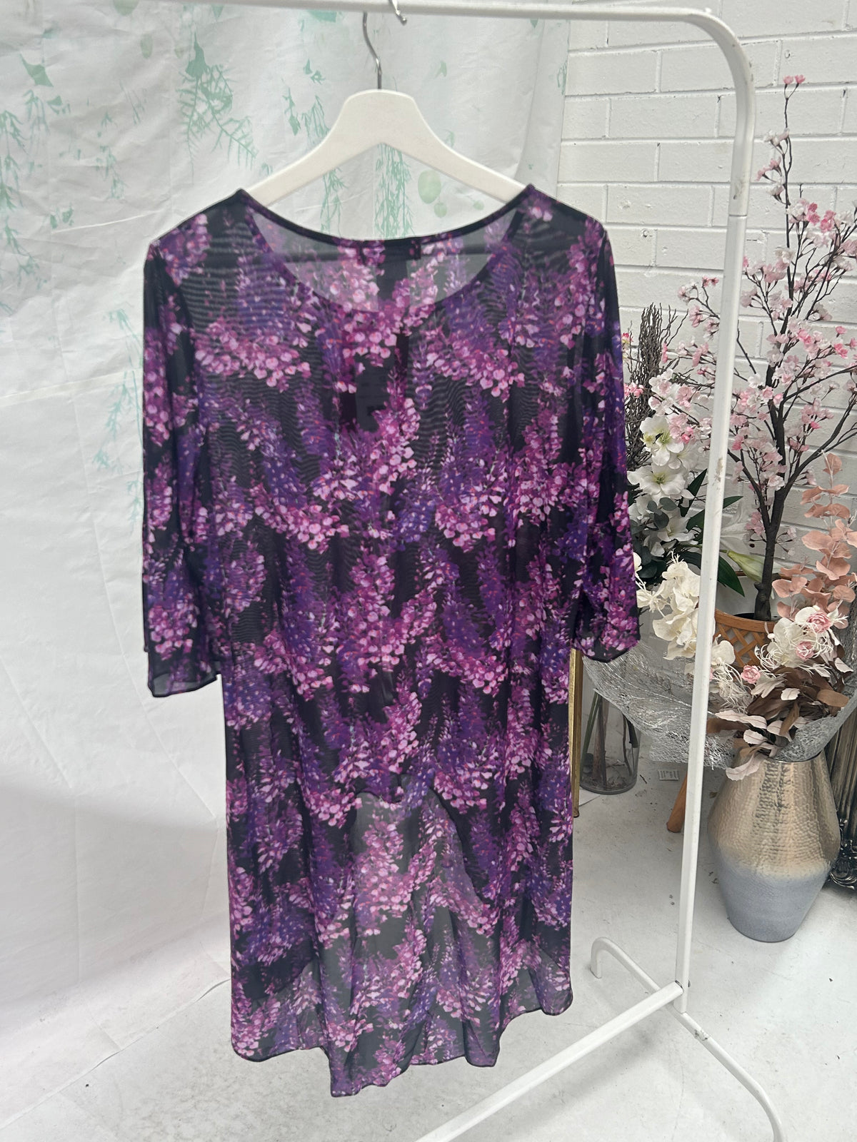 Essen Purple Floral Evening Top