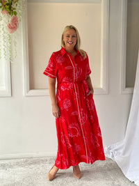 Eva Red Shirt Dress