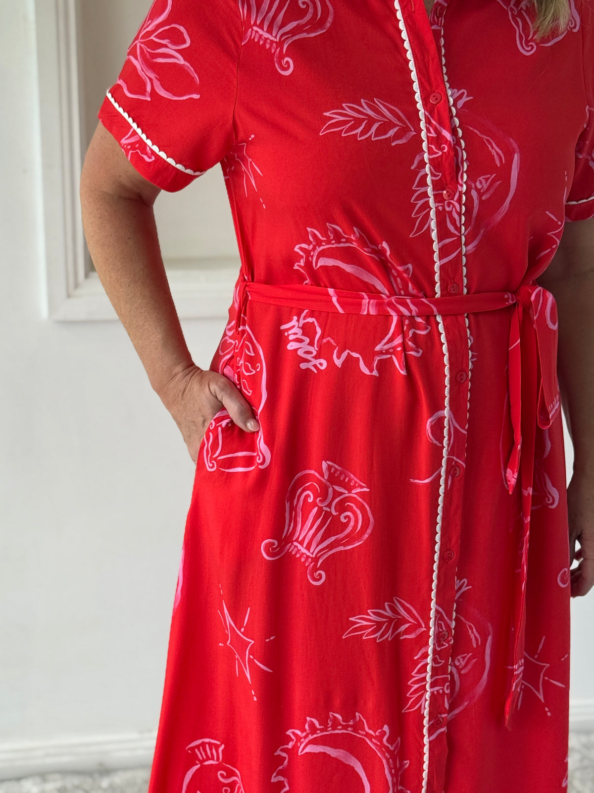 Eva Red Shirt Dress