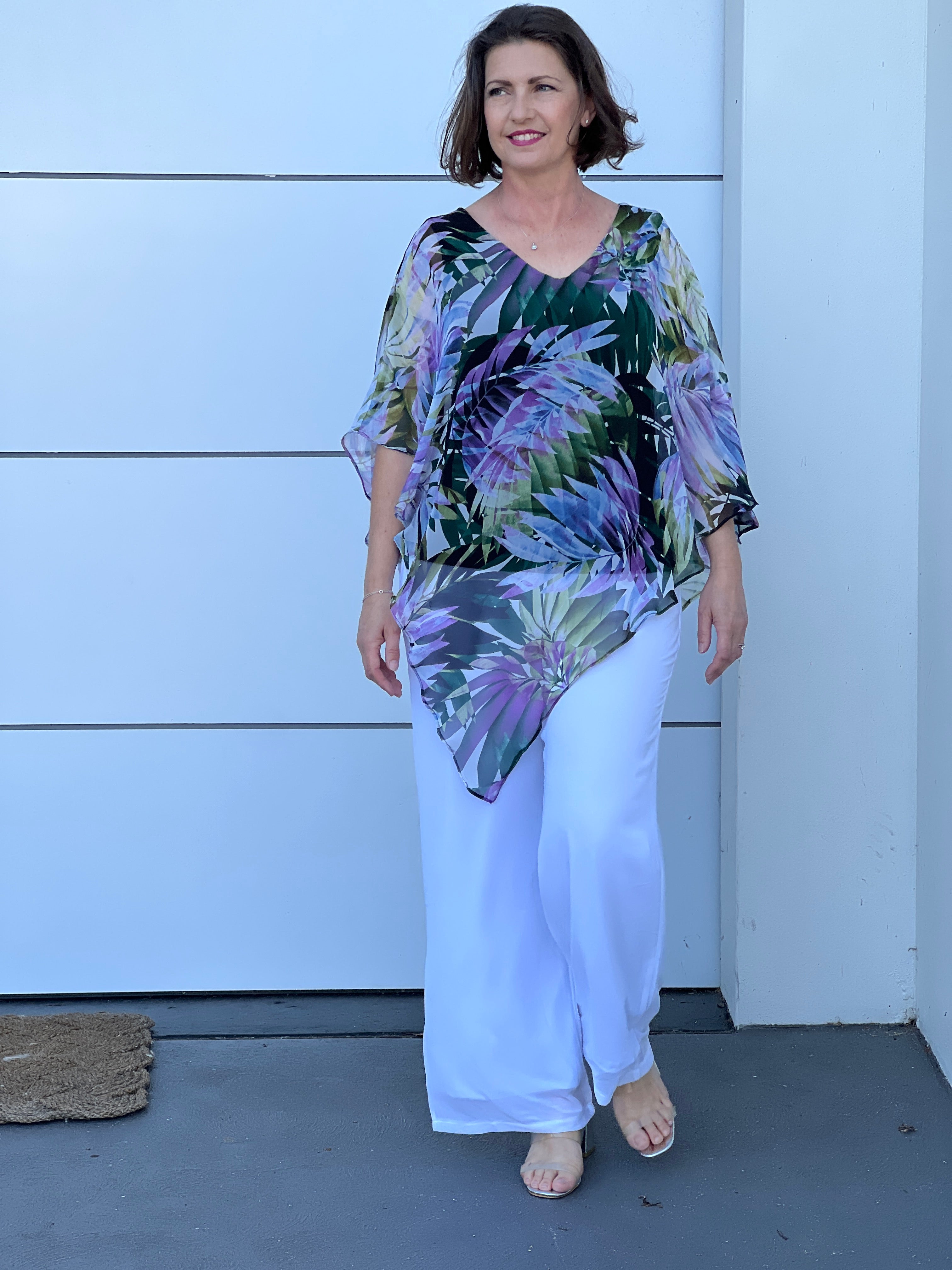 Plus size 2024 chiffon pants