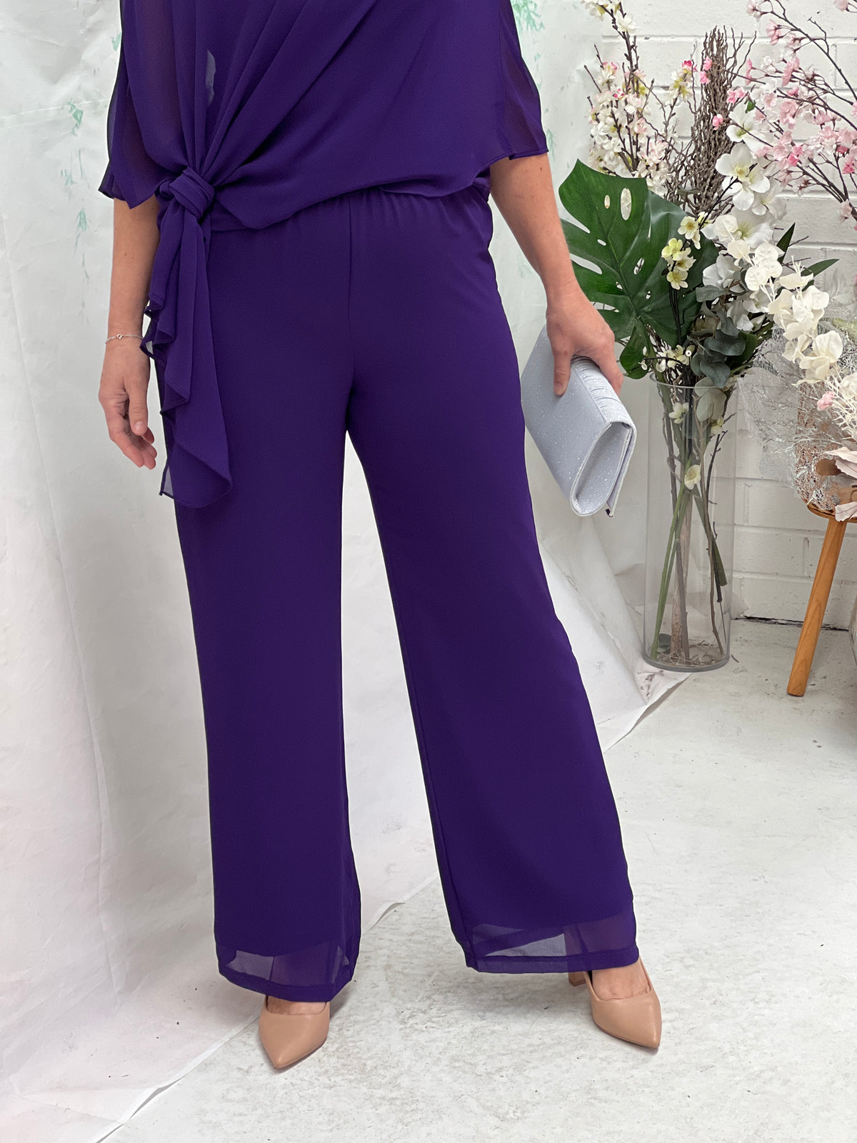 Faith Purple Chiffon Pants