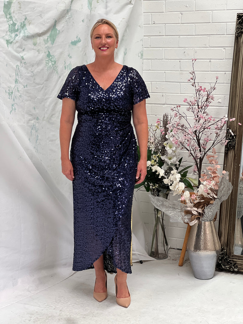 Finn Navy Sequin Gown