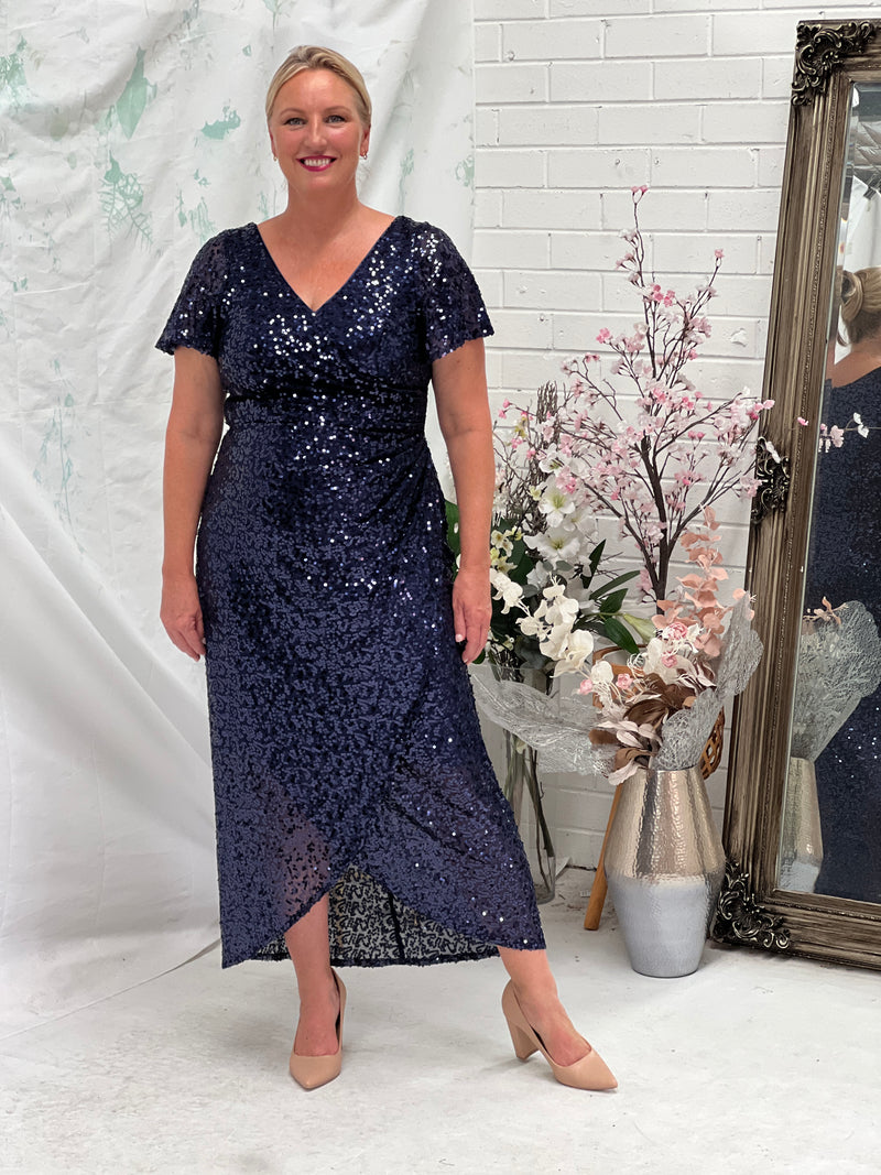 Finn Navy Sequin Gown