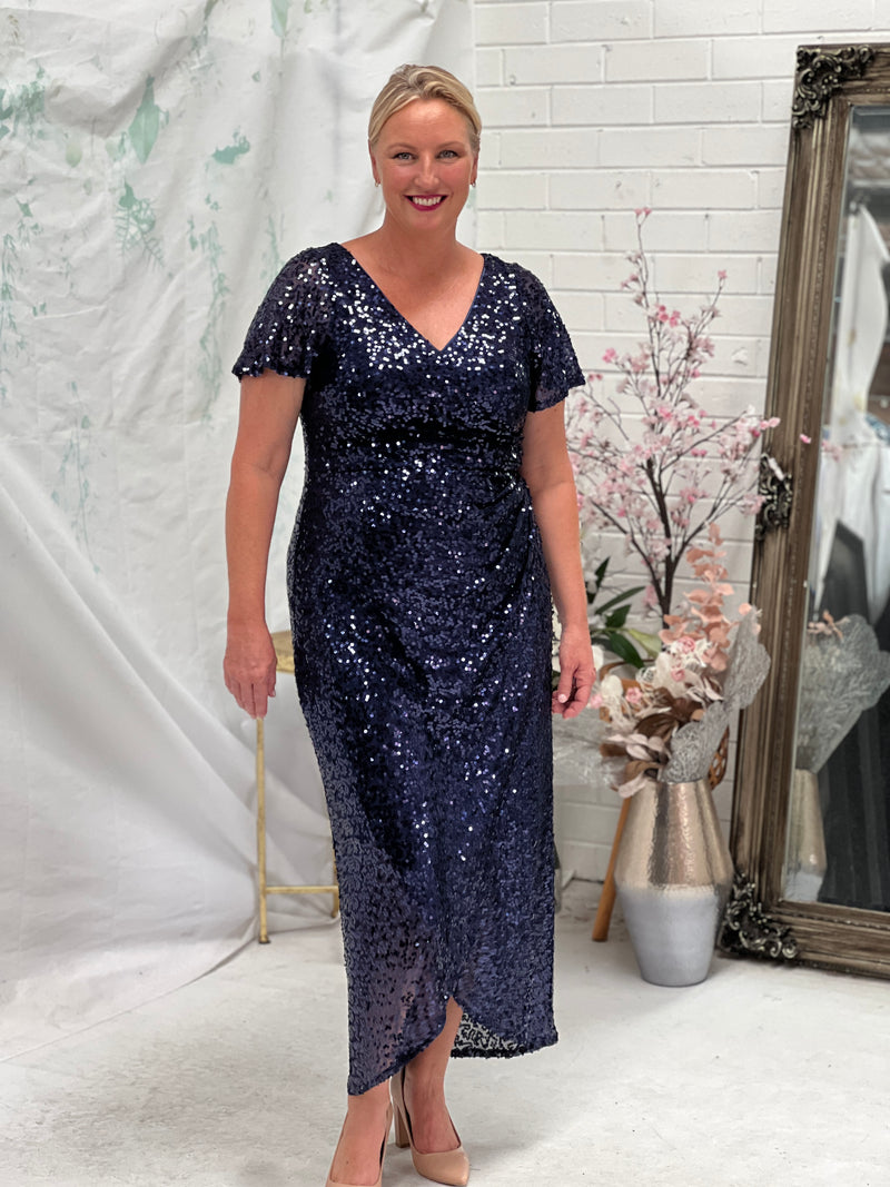 Finn Navy Sequin Gown