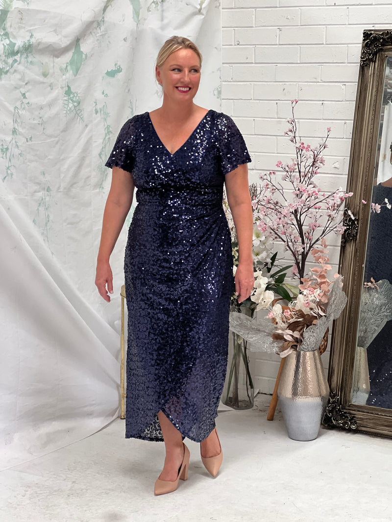 Finn Navy Sequin Gown