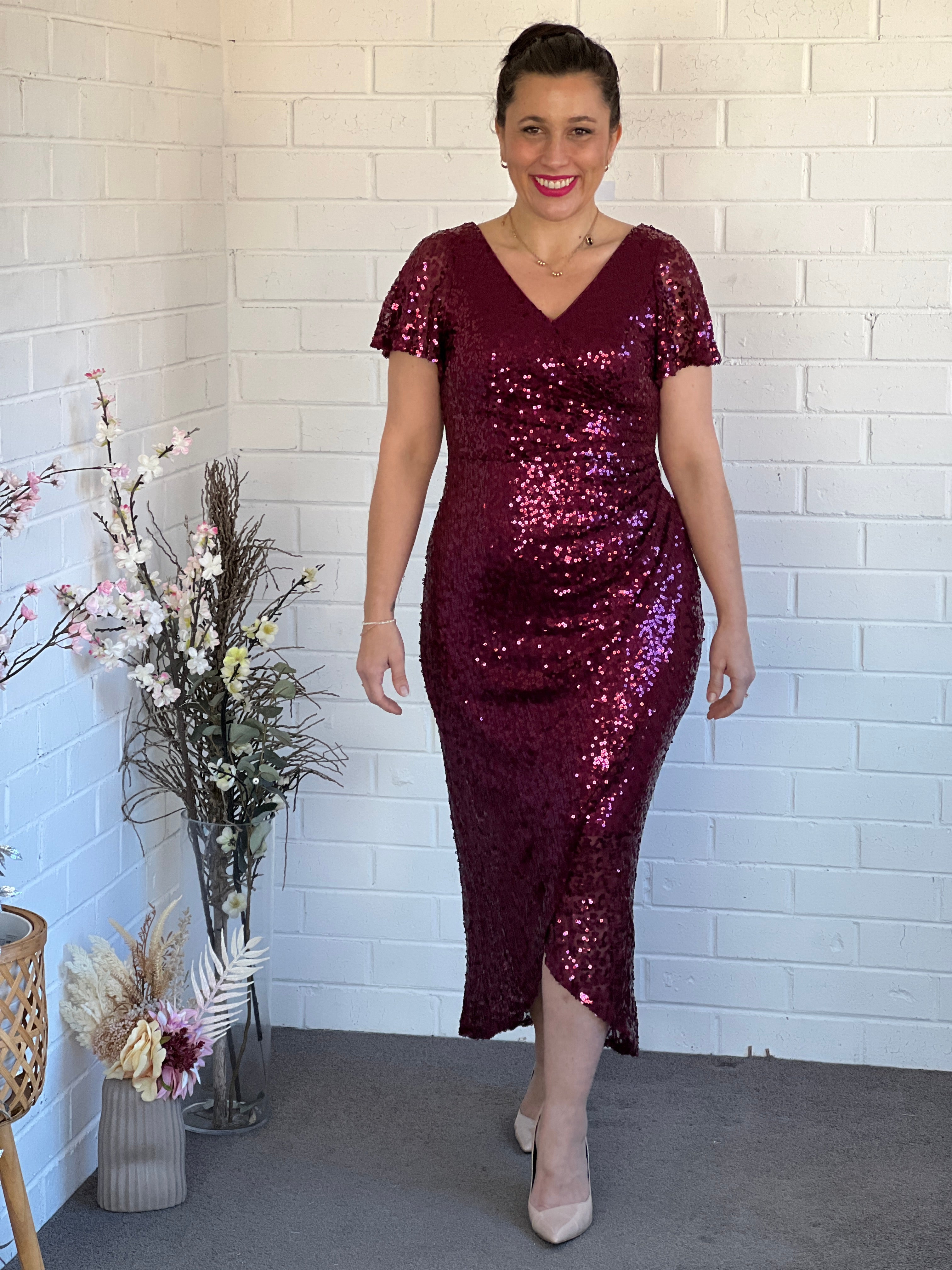 Sequin wine dress hotsell
